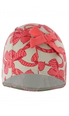 Gorro Niña Coral y Rosa - Modelo Lazos - Imagen 1